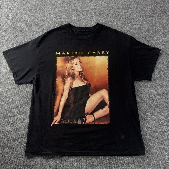Vintage 2003 Mariah Carey Charm Bracelet World Tour Double Sided T Shirt Size L - Picture 1 of 13